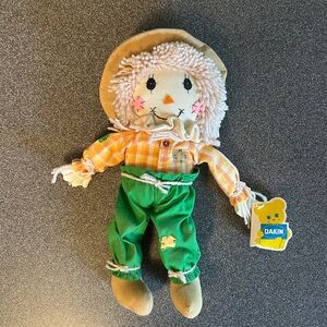 Dakin Vintage Collectible Scarecrow Plush Toy - Yellow and Green EC